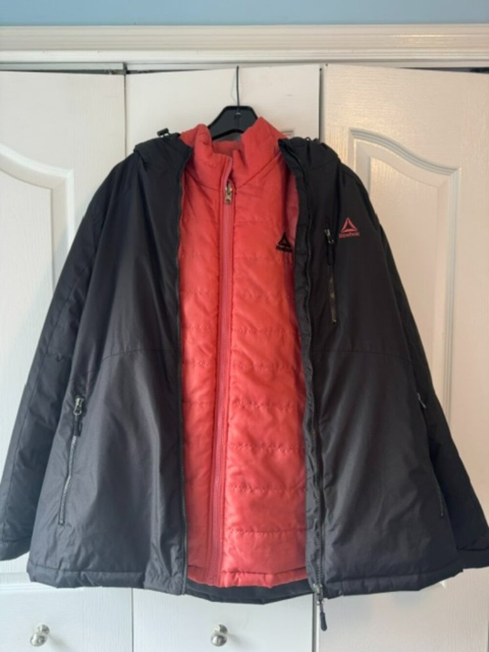 Reebok Mens Black/Orange XXL/XL 3in1 Ski Jacket & Pants Set